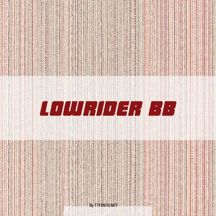 LowRider BB example